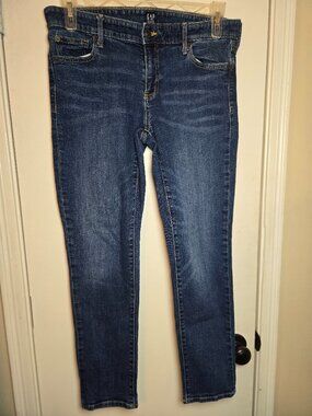 Gap Girlfriend Jeans Size 8R Dark Indigo Mid Rise